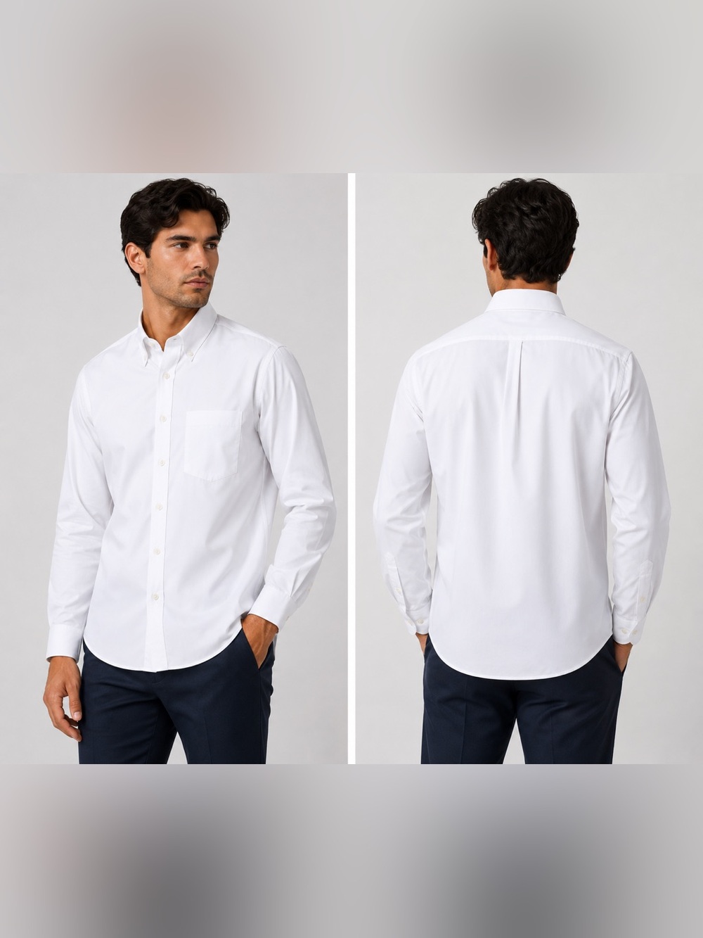 Paul Fredrick White Pinpoint Cotton Dress Shirt Men’s 15 33 Long Sleeve USA